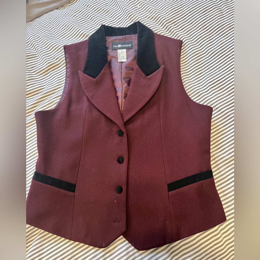 Vintage maroon wool vest